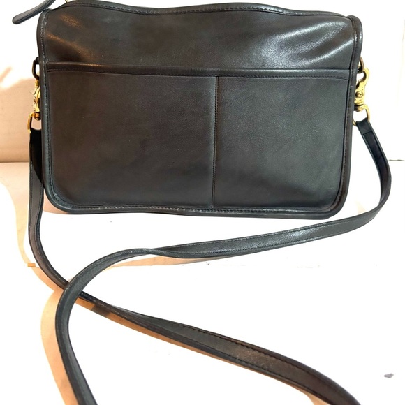 Coach vintage black gray leather crossbody handbag - Picture 7 of 7